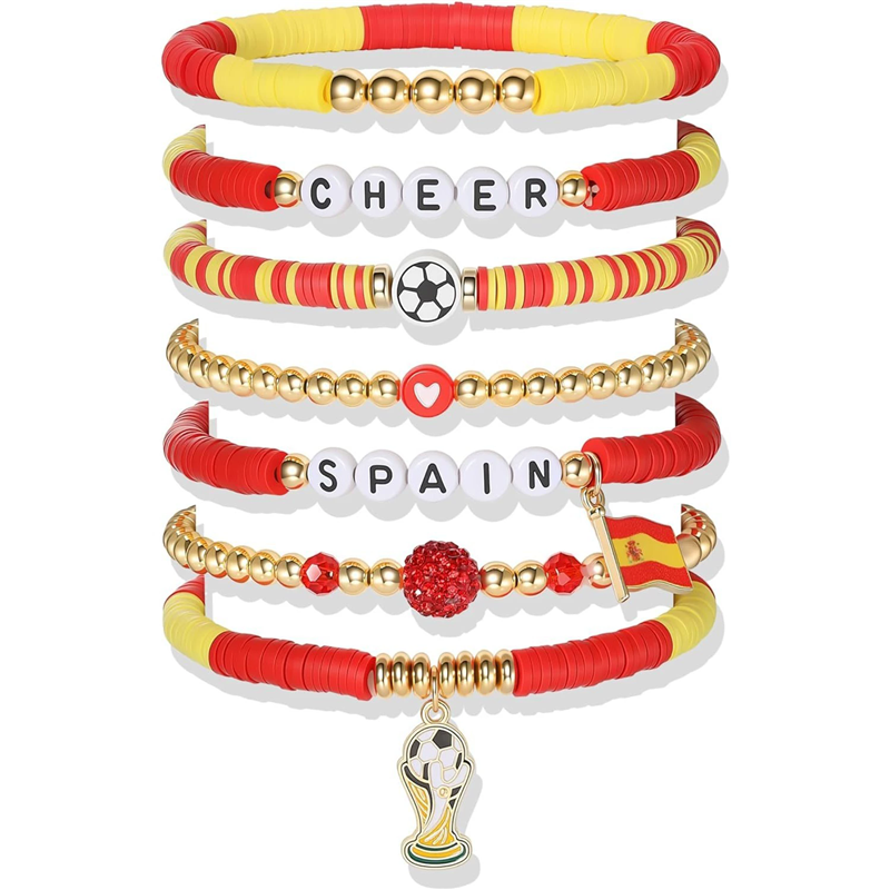 2026 World Cup Football Charm Bracelet for Man Woman Black Red Blue Beads LOVE Soccer Mens Bracelets Souvenir Jewelry Valentines Day Boyfriend Family Gift
