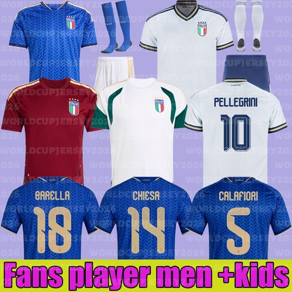 2026 World Cup Kit italy jersey soccer jerseys men kids football shirt away home RETEGUI BARELLA FRATTESI PELLEGRINI set goalkeeper