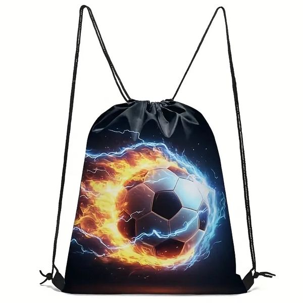 new Free delivery Backpack Style World Cup themed drawstring backpack for football fans lightweight sports storage bag