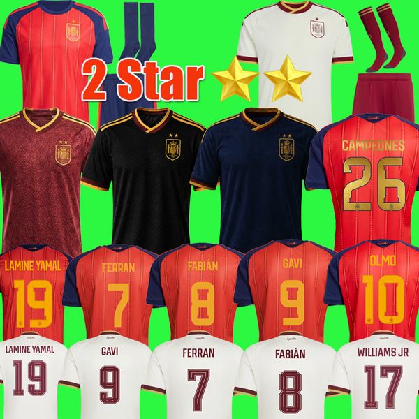 2 star CAMPEONES 2026 World Cup SPAIN Soccer Jerseys PEDRI GAVI LAMINE YAMAL MORATA Carvajal OLMO FERRAN RODRIGO Jersey SPANISH Men Kid Kit Football Shirt CUCURELLA
