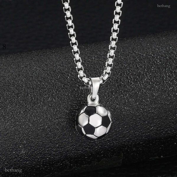 New Hip-Hop Creative Stainless Steel Football World Cup Basketball Pendant Men's Jewelry Cross-Border Personalized Necklace Manufacturer