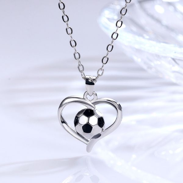 World Cup Football Necklace New Fashion Trade White Copper Material Heart Pendant Jewelry World Cup Football Creative Fashion Charming And Stylish Jewelry