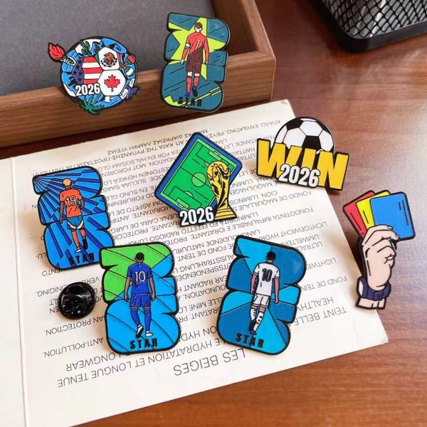 Brooch Badges 2026 World Cup Themed Alloy Sports Badge Football Model Souvenir Star Player Gift Brooch Small Accessories