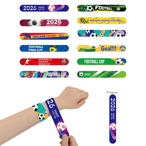 2026 Football World Cup Theme PVC Slap Bracelets Adult Children's Printed Wristbands