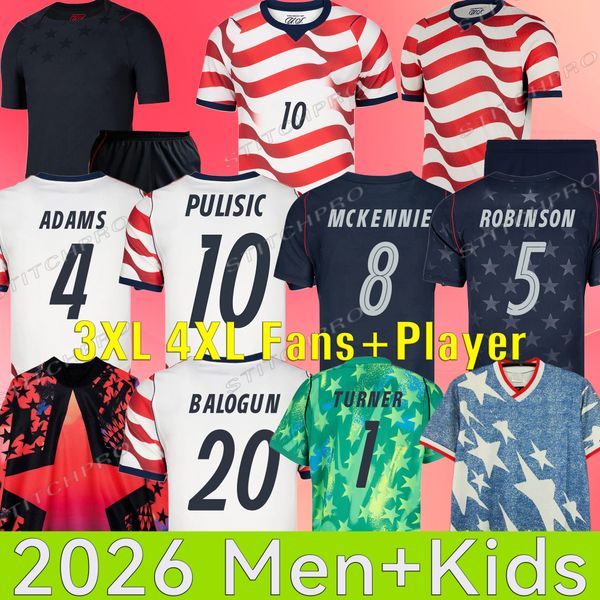 2026 World Cup PULISIC MCKENNIE Football Jersey ERTZ ALTIDORE PRESS WOOD MORGAN LLOYD 26 27 America Football Shirt United States Camisetas USA USMNT PLAYER Men Kits