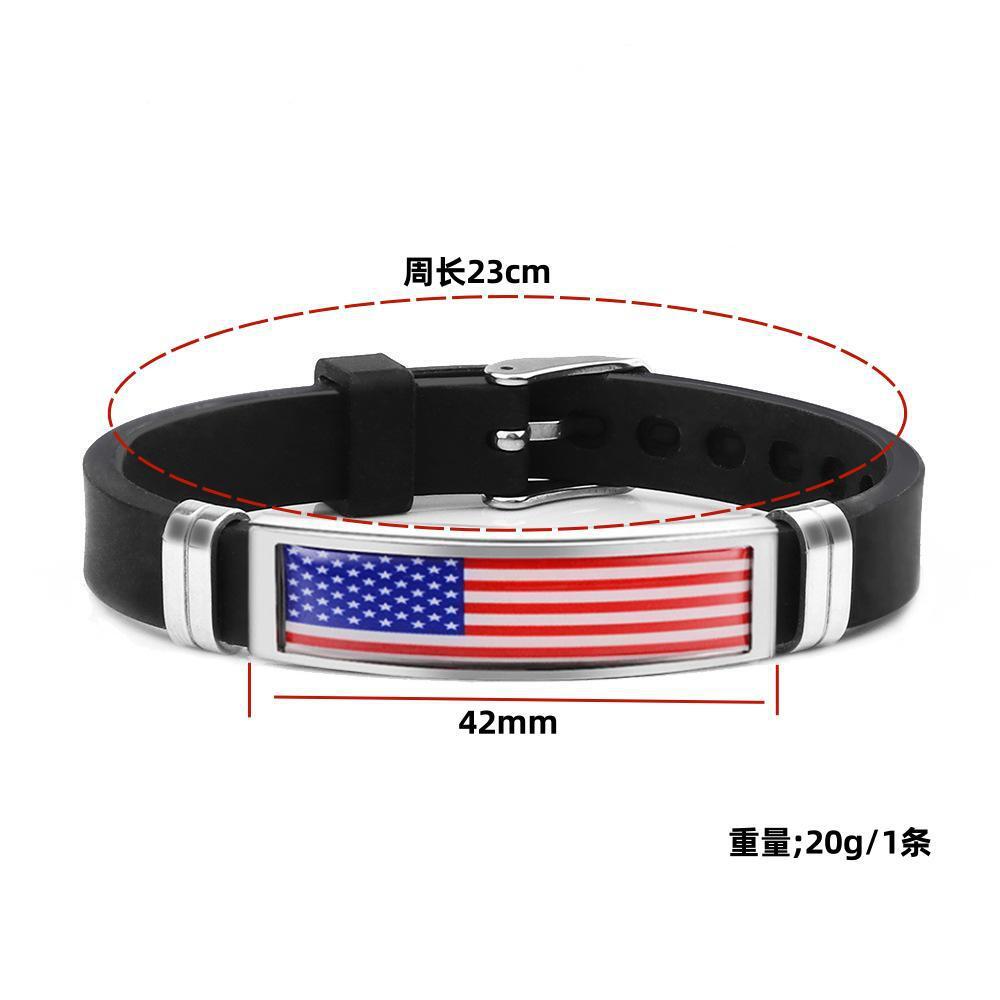 For 2026 World Cup National Flag Bracelet for Men Portugal Spain Belgium Germany Venezuela France Poland Brazil Canada USA Bangle
