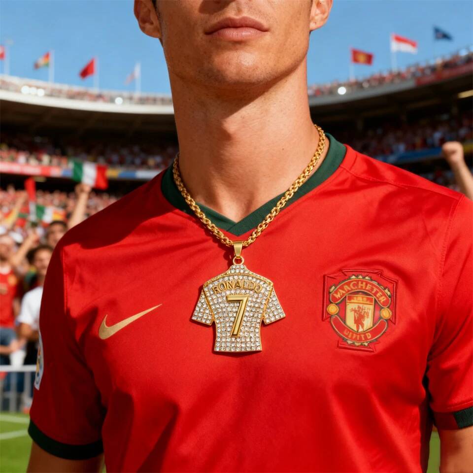 Bestseller Hip Hop Style Number 7 Jersey Zircon Pendant Alloy Necklace For Men,Ronaldo Commemorative Necklace,World Cup Football Fan Gifts Ddmysat